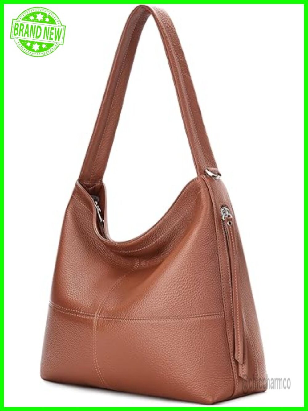Genuine Leather Hobo Bag Crossbody Purse Work Tote Shoulder Handbags with 2
